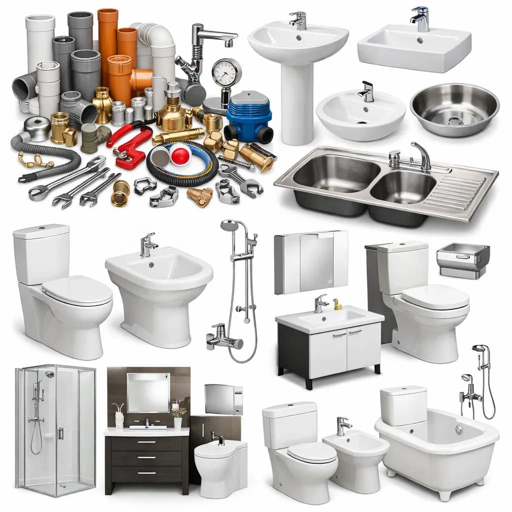 Plumbing Fixtures, Wash Basins & Bathroom Sets