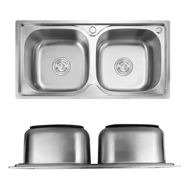 Stainless Steel Double Bowl Kitchen Sink 78CM 