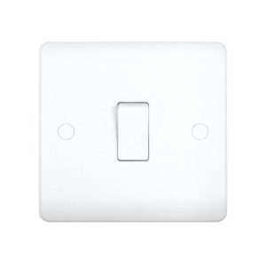 MILANO 10A 1 GANG 1 WAY SWITCH WHITE