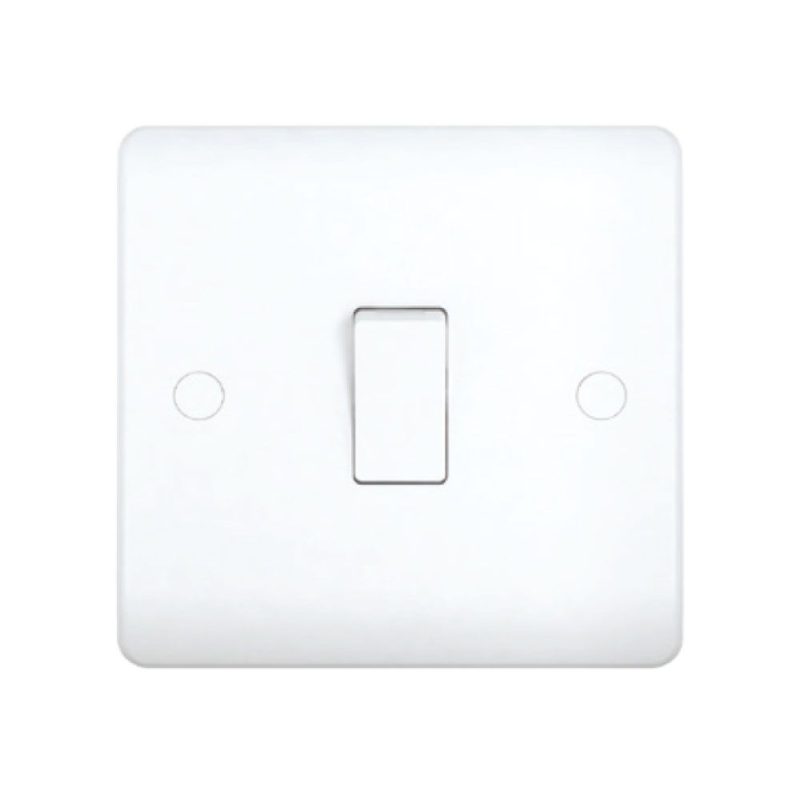 MILANO 10A 1 GANG 1 WAY SWITCH WHITE