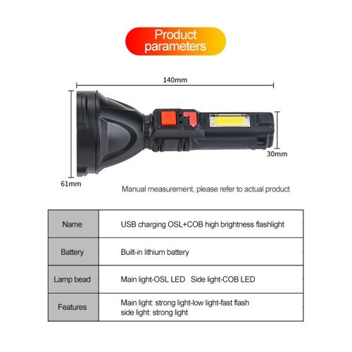 High Lumens Led Flashlight 500m Long Range