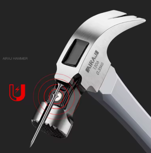 Nail Hammer With Steel Handle Mirror HRC Head Surface